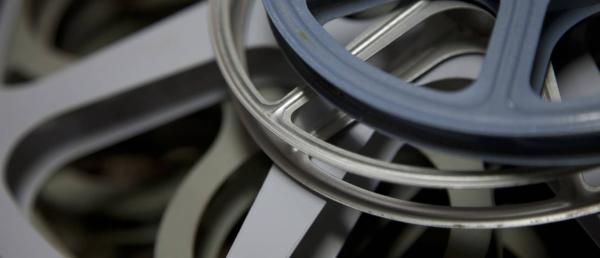 Metal film reel up close