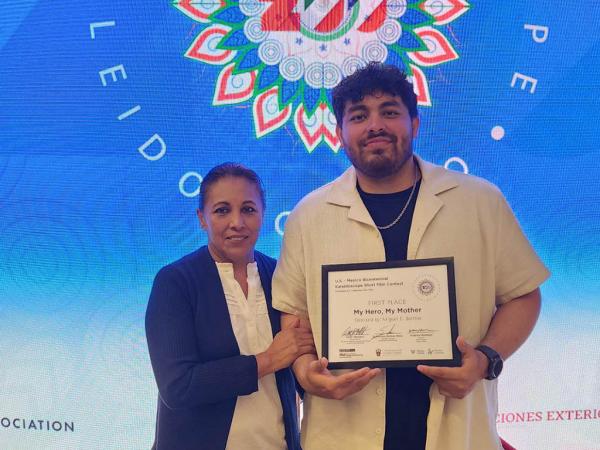 Miguel Barrios and his mother, Angelica Garcia