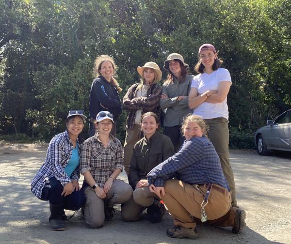 student biology team in CA field research