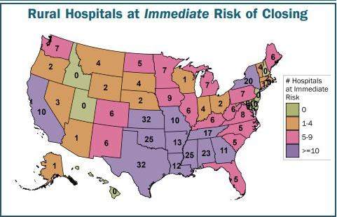 Hospital closures by state map