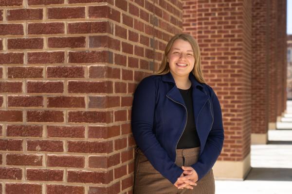 Jada Wahl portrait outside of Centennial Hall 