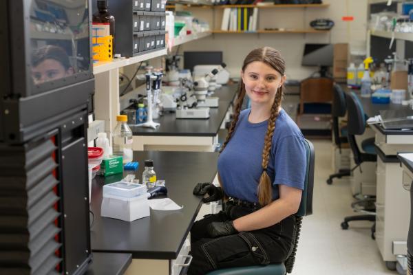 Helen Gensch mosquito lab portrait