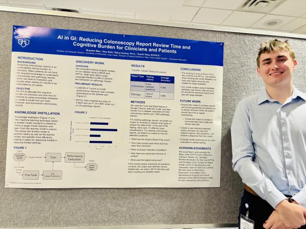 Brayden Mau AI in GI poster for Mayo Clinic research