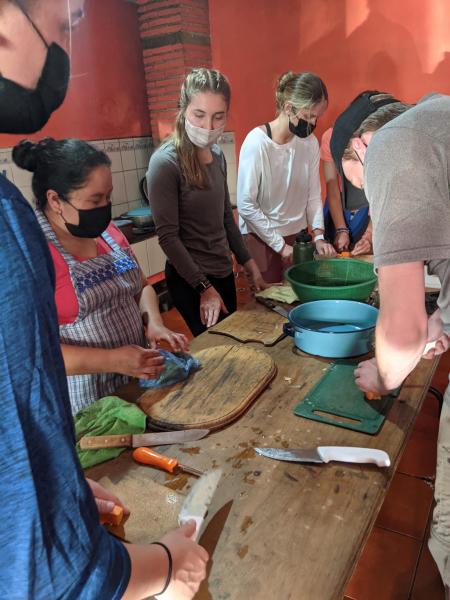Blugolds learned about cooking and other daily activities of the host families they lived with during an immersion in Guatemala. (Submitted photo)