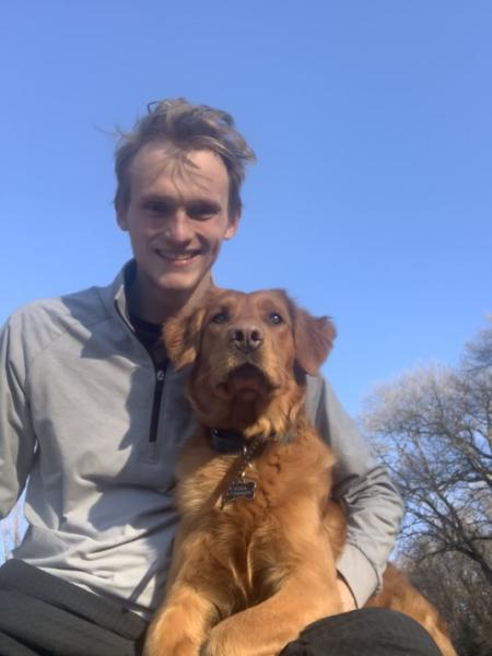 Zach Caterer trained his dog, Koda, as a therapy dog. They visit Eau Claire-area nursing homes once or twice a week.