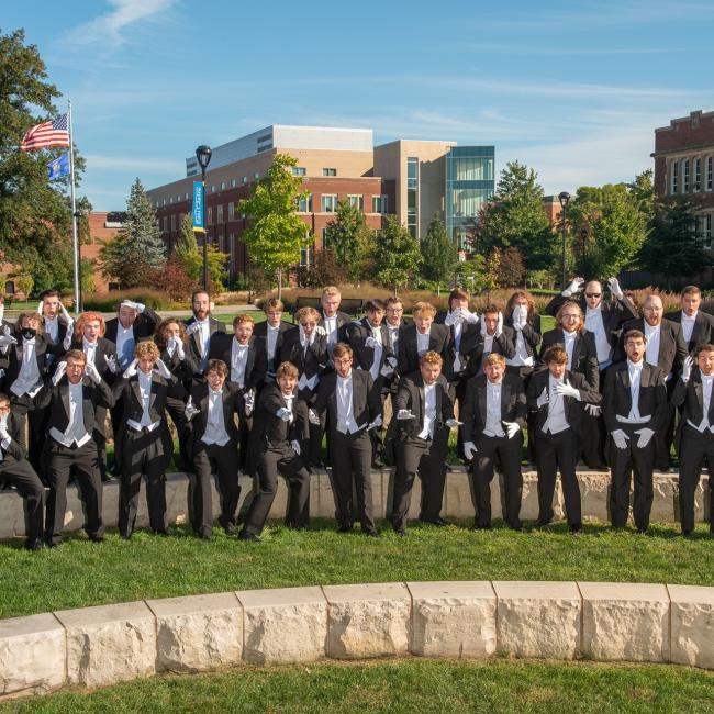 Singing Statesmen group shot outdoors