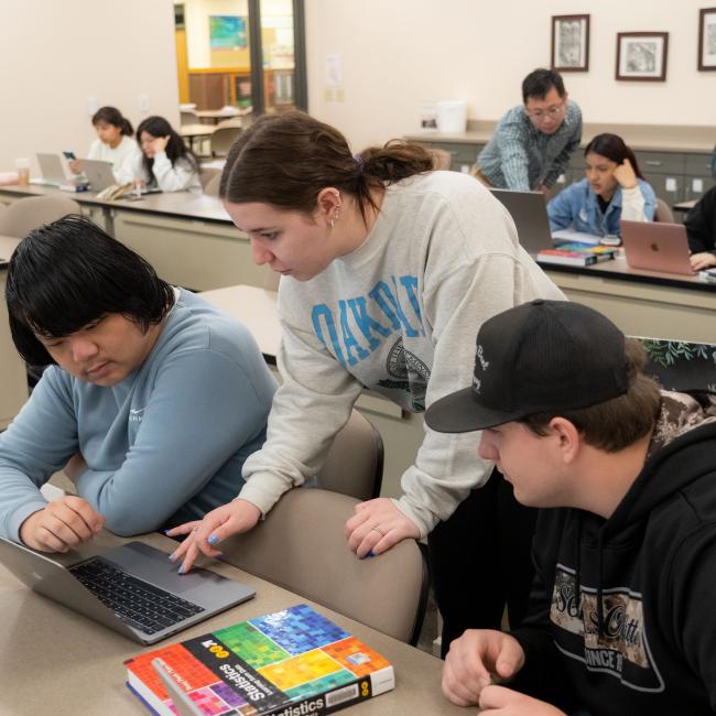 students and instructor at UWEC-BC in a classroom 