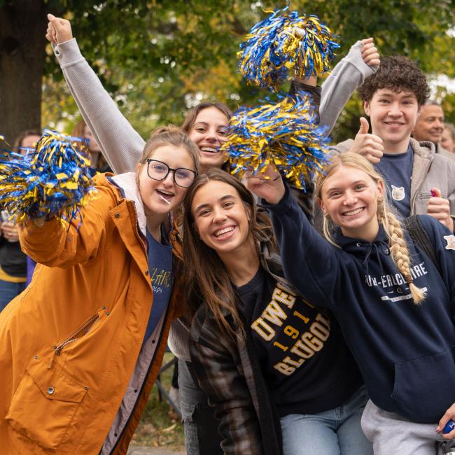 group cheering at parade