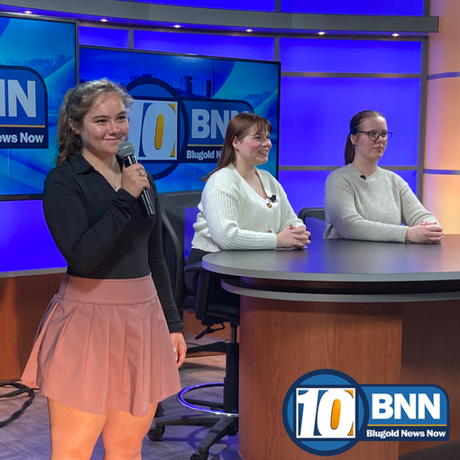 Student journalists preparing for the next segment of BNN