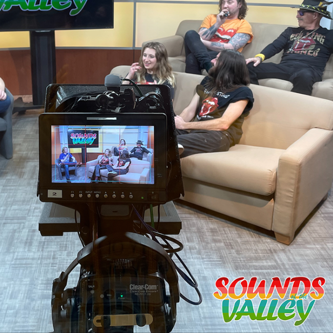 A camera records an episode of Sounds of the Valley
