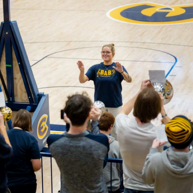 Blugold Athletic Band in Sonnentag Center Gymnasium