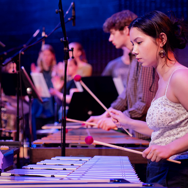Marimba student performer in JAMF Theatre