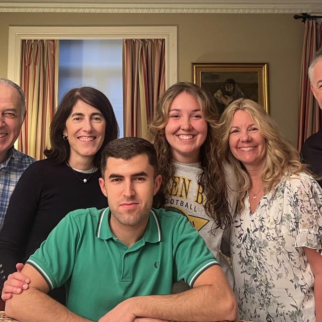 Stein with her host family in Bilbao, Spain