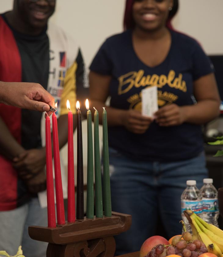 Kwanza candles being lit
