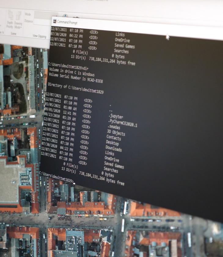 computer screen with map and GPS data chart
