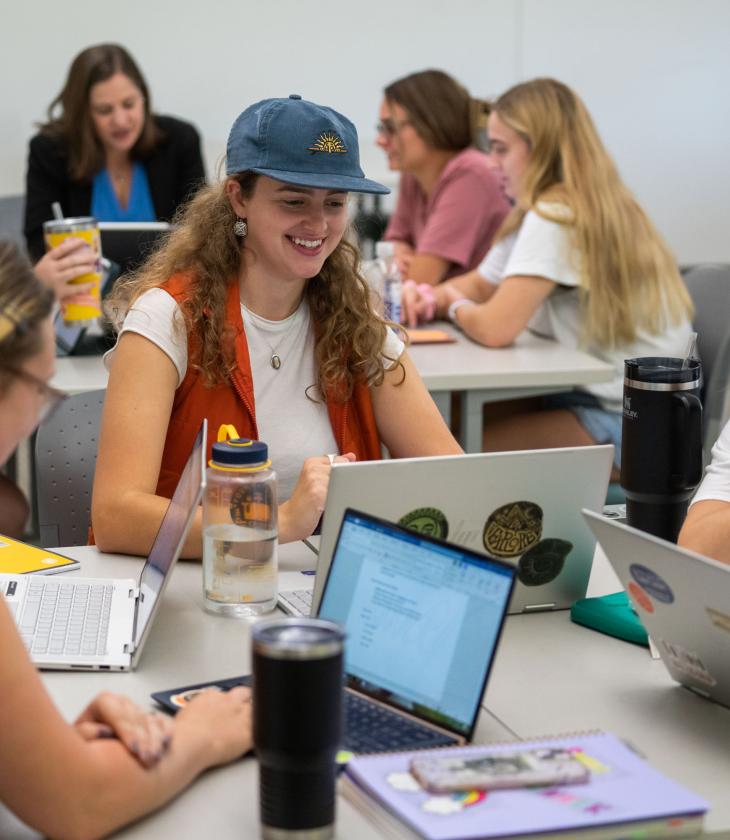 SEIp classroom, table of female students 