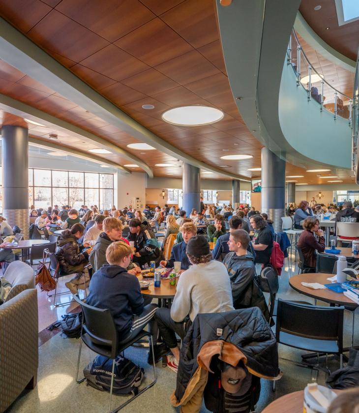 Students gather in Davies to enjoy lunch on the first day of school in 2024.