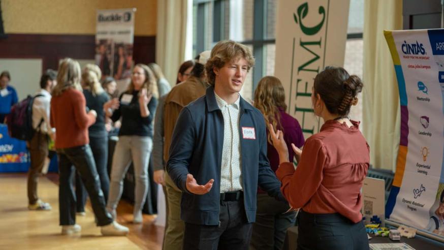 Student at career fair