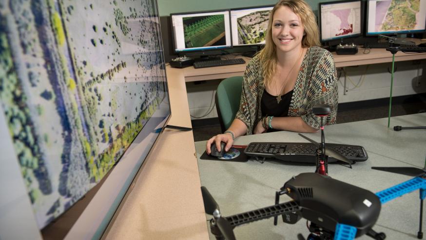 geography student in remote internship