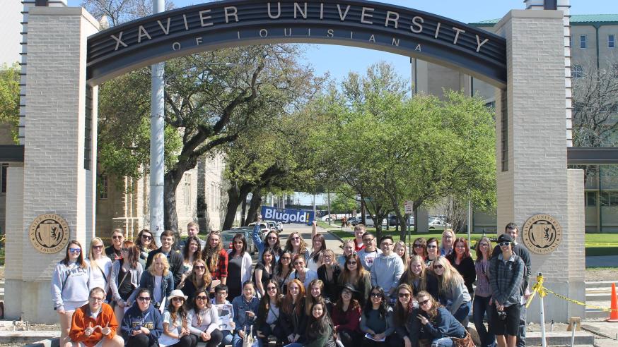 Students on immersion to Louisiana at Xavier U