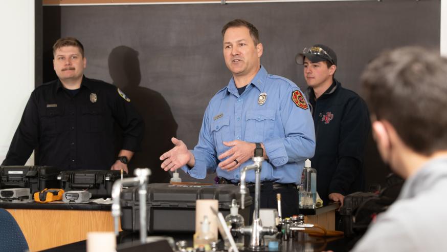 ECFD visit students for air quality talk