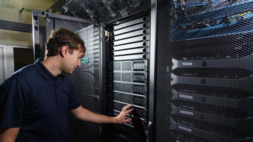 Tyler in supercomputer cluster