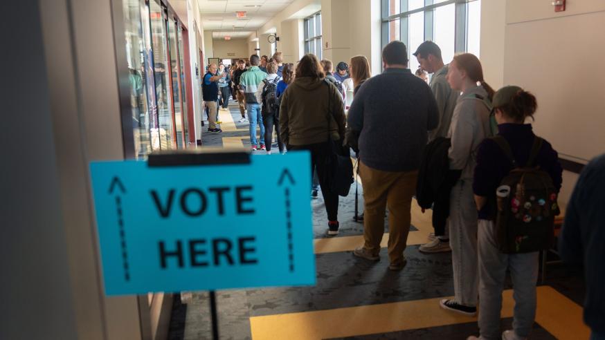 voting line on campus 2022
