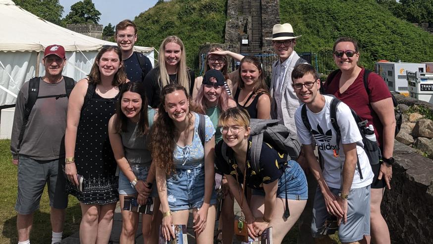 Hisotry students in Wales summer 2022 near old castle