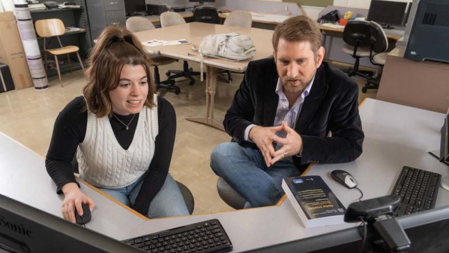 physics faculty and student researcher
