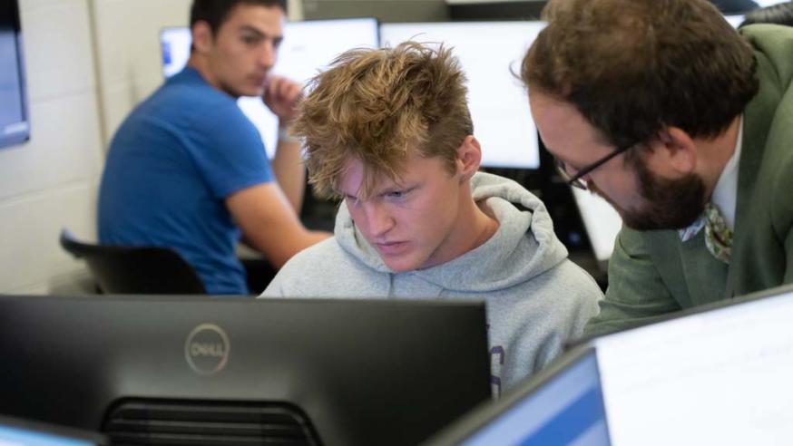 Computer science class with faculty