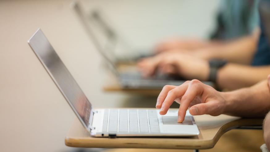 laptop in use