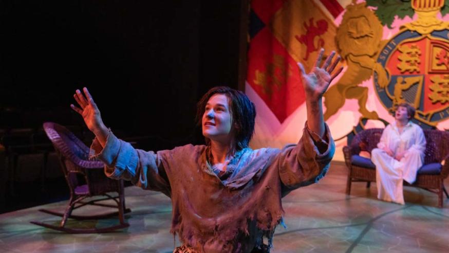 student in Cloud 9 play in costume 