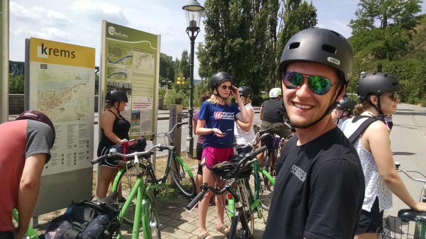 Blugold students on bike tour in Central Europe 