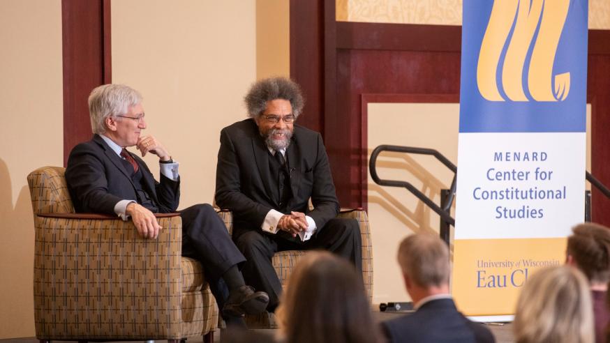 Menard Center events guests on stage Cornell Bulger