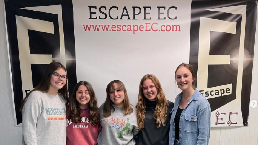 Pubic relations student organization working on an event promo