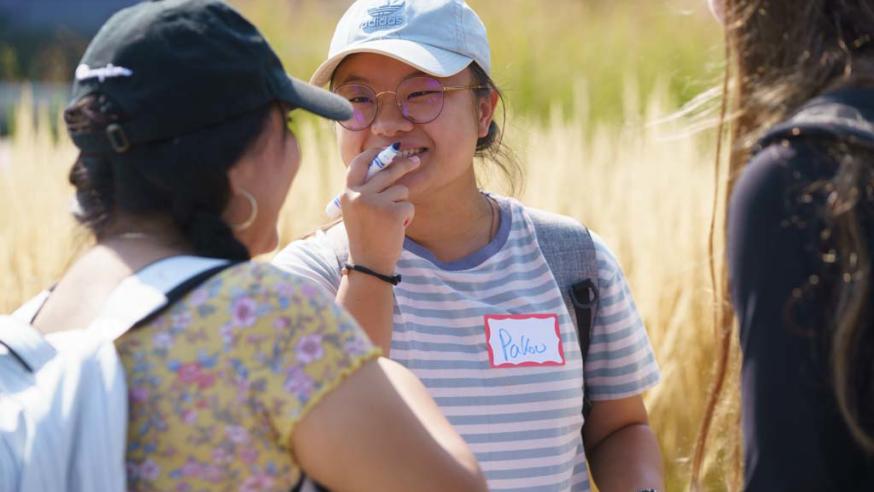 female student at MSS welcome picnic