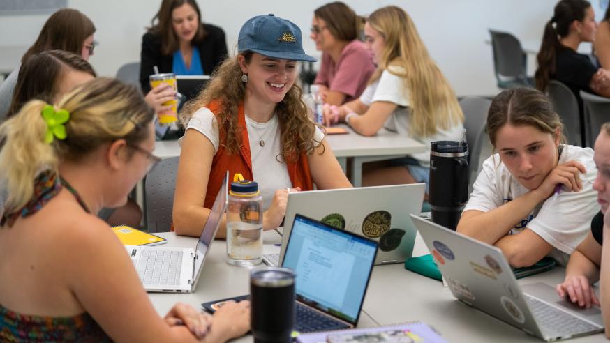 SEIp classroom, table of female students