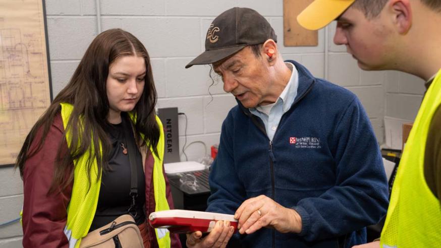 Crispin Pierce and students in ENPH research