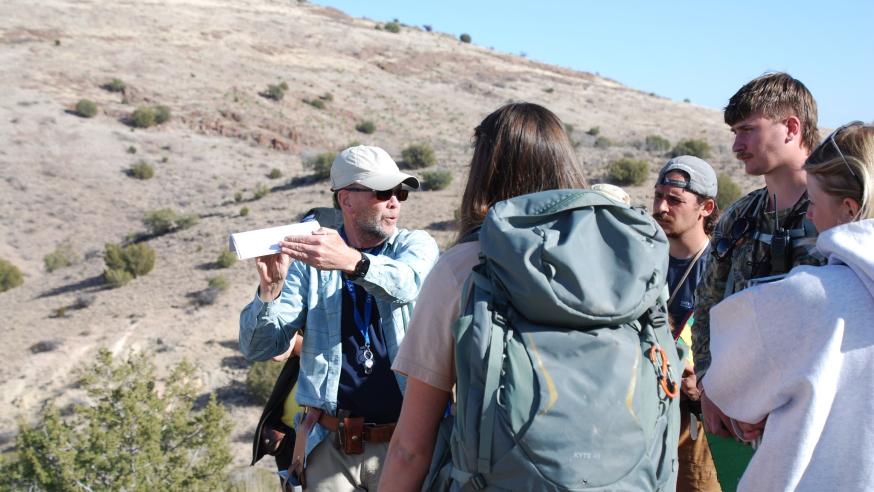 students in field study course in New Mexico 