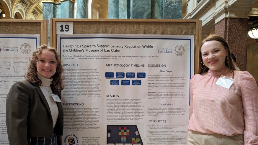 two student researchers in special educaiton at Rotunda research day