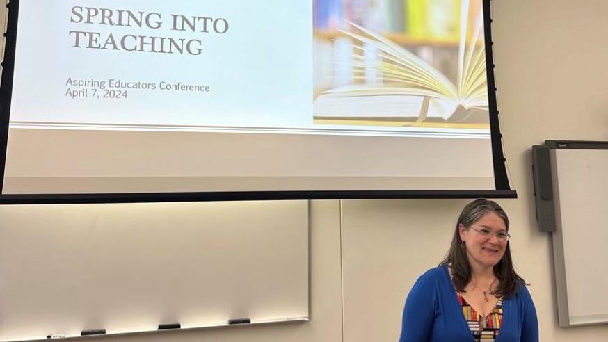 Teaching lesson, female instructor