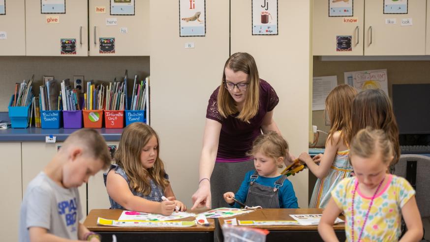 student teaching in a local elementary school