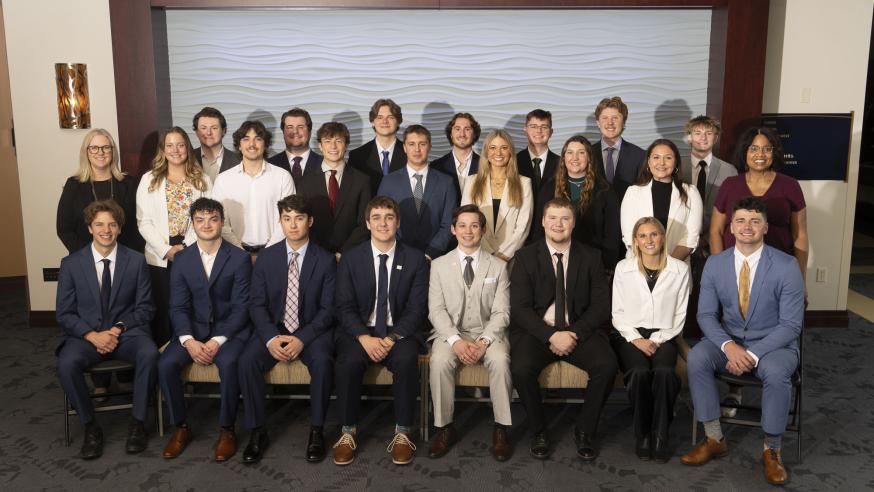 Sales Team with Sales Faculty, Dr. Davis and Professor Barba, at 2024 Sales Awards