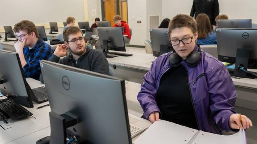Rice Lake native Paige Willimas in UWEC-BC classroom 