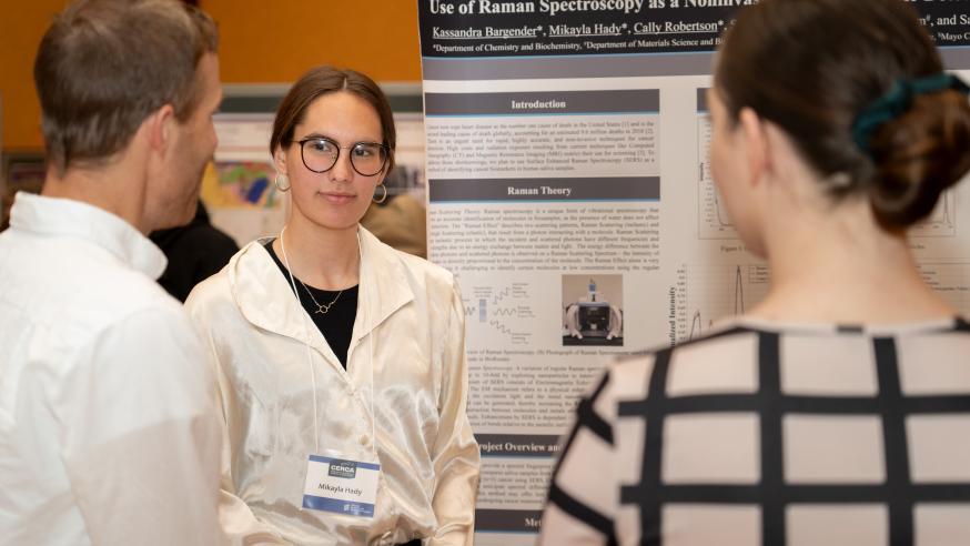 student presenting research at CERCA 