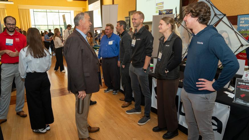 career fair Solutia table