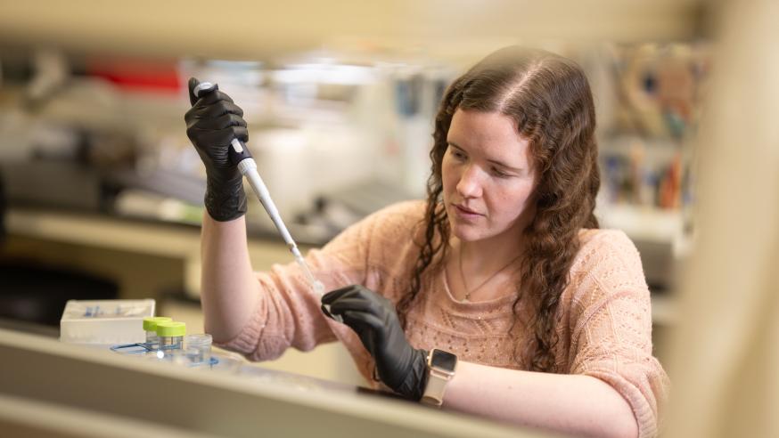 Rachel Horejsi in biology lab