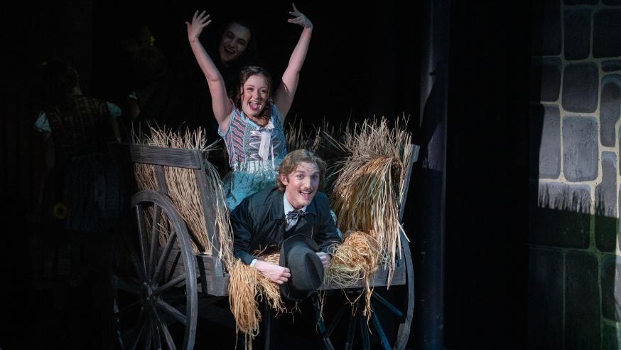 dancers in Young Frankenstein on stage
