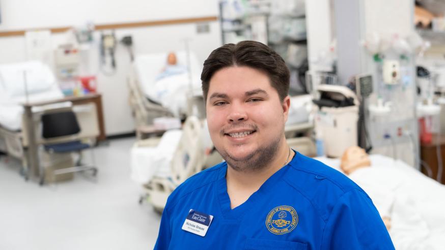 Nick Strauss in SIM lab 