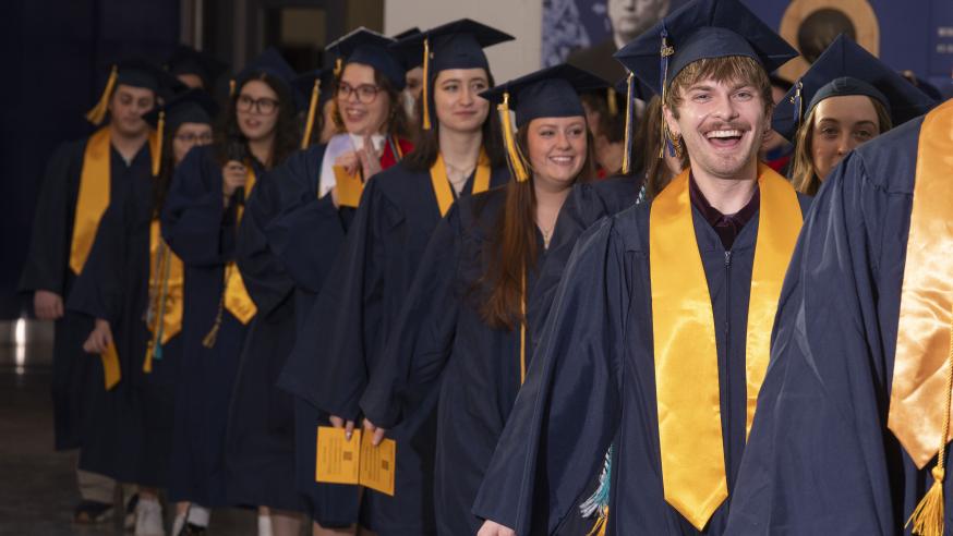 UW-Eau Claire students at fall commencement at The Sonnentag